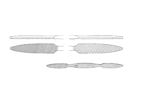 Converse Rasp, Double-Ended, Down-Cutting Teeth, Fine & Coarse Ends, 11.0 Mm, 7" (17.8 Cm)